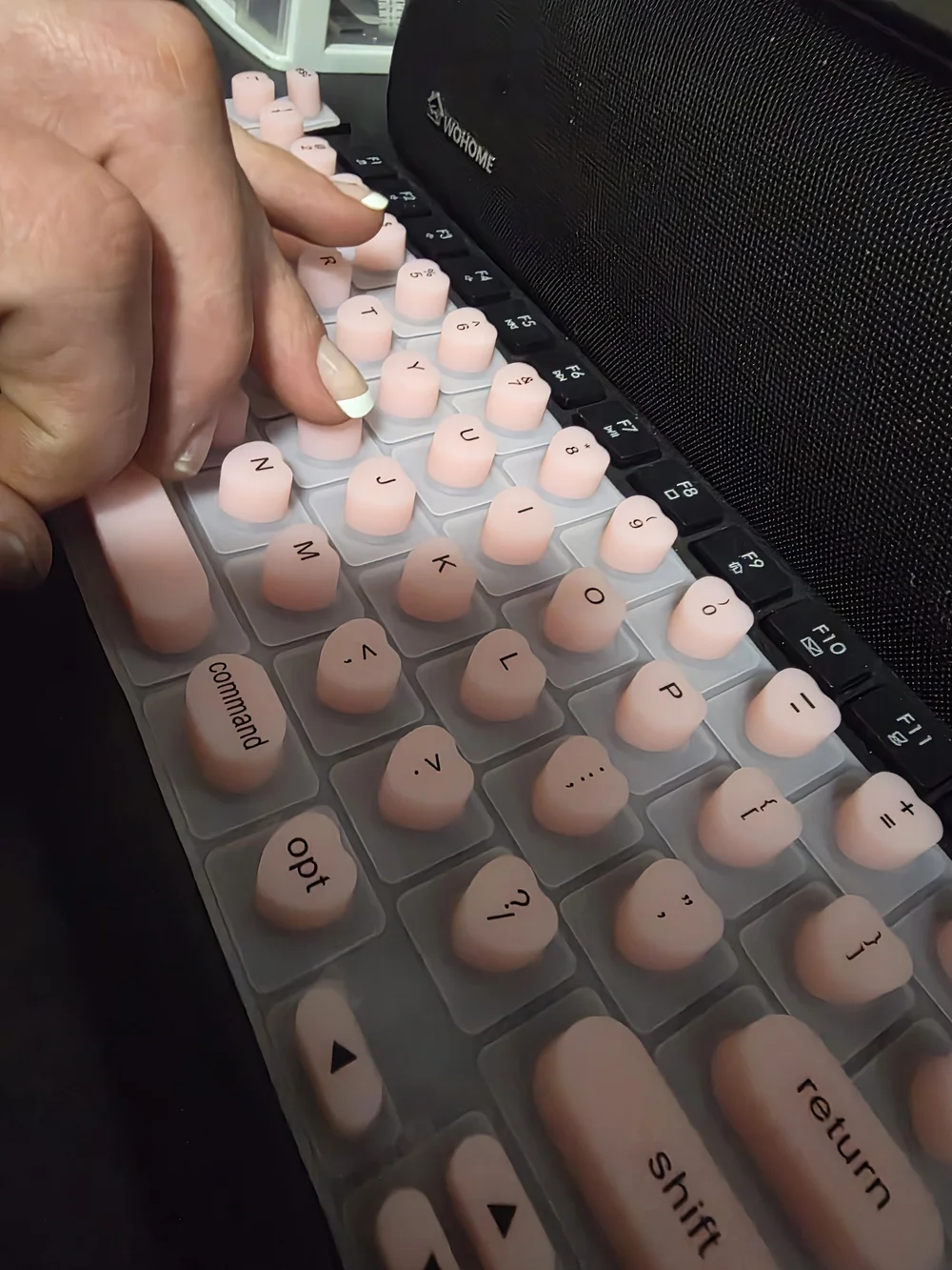 Pink Silicone Foldable Keyboard Protective Cover with Carry Case
